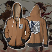 Load image into Gallery viewer, Attack On Titan Zip-up Hoodie
