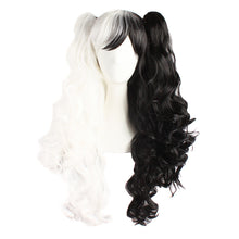 Load image into Gallery viewer, Black and White Double Pony Tail Wig
