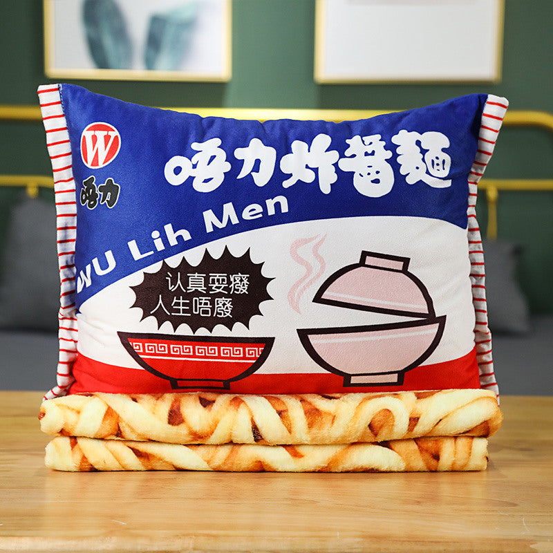 Instant noodles pillow blanket